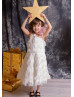 One Shoulder Fringe Elegant Flower Girl Dress